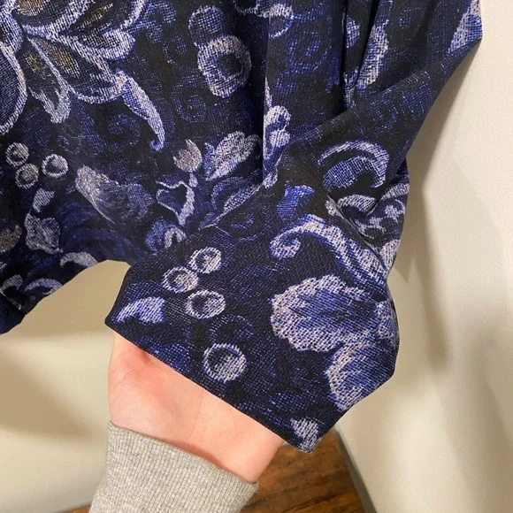 NWOT | vintage Briggs New York women’s blue floral blazer — XL - Picture 3 of 4